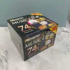 Memorex Recordable Music CD-R 74 Minutes 10pack CDR Blank Compact NEW IN BOX