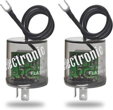 LED Flasher Relay 2 Pins 12V Pack of 2 - Heavy Duty Turn Signal Flasher Relay