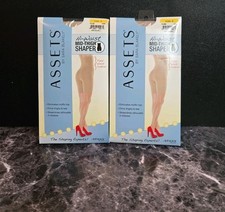 Lot of 2 Prs Assets by Sara Blakely Hi-Waisted Mid-Thigh Shaper Nude Size 2
