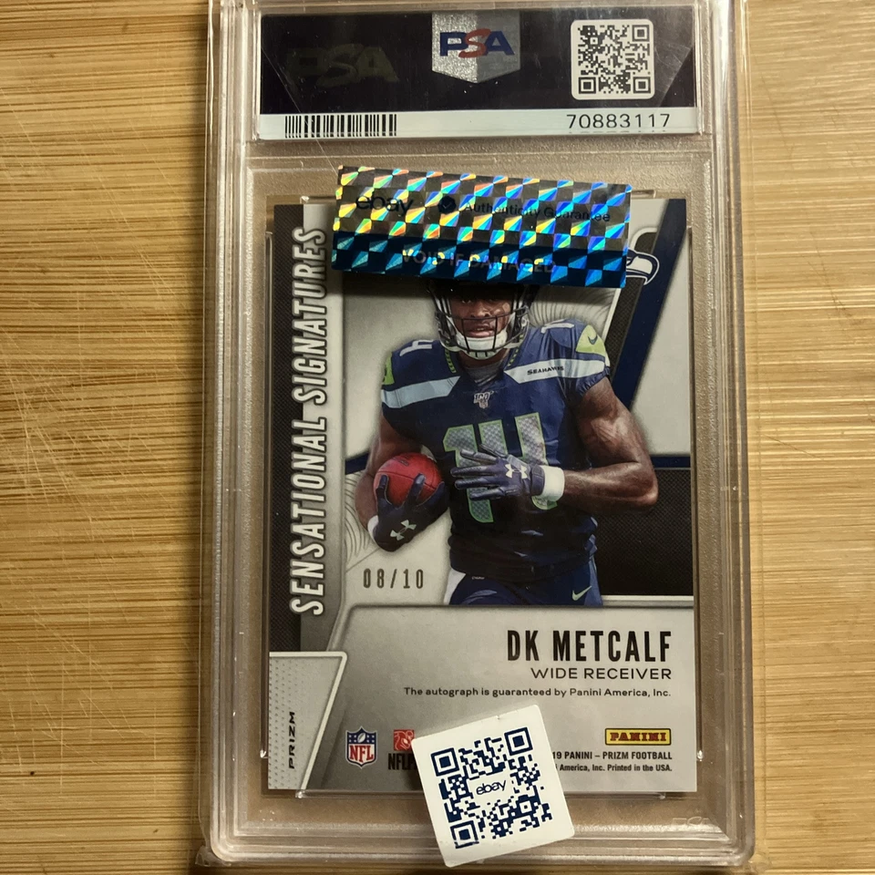 2019 Prizm DK Metcalf SSP/10 RC AUTO PSA 10 COLOR MATCH Blue Shimmer 📈 Steelers - Image 2 of 4