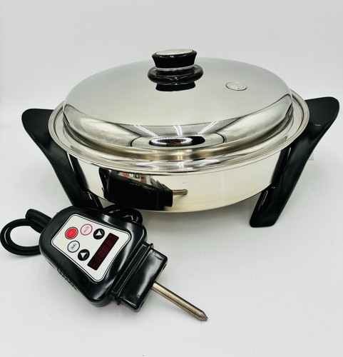 Saladmaster 12" Electric Skillet 304/316Ti Titanium Stainless Oil Core SA012OCU