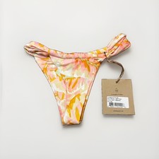 Stone Fox Swim Women's Bijou Bikini Bottom Floral Tropical Pink Orange White XS