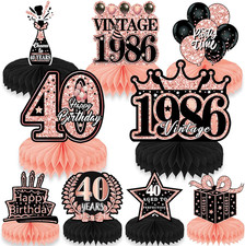 40Th Birthday Decorations Women - 9Pcs Pink Birthday Party Decorations Happy 40T
