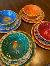 Juego de platos de melamina tropical 4 ajustes únicos de lugar colorido de Cynthia Coulter