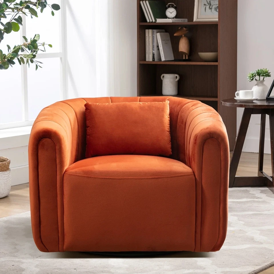 Bonzy Home Juego de 2 Sillas Giratorias con Almohadas Lumbares, Moderno Acento Terciopelo Chai Foto 3 de 4