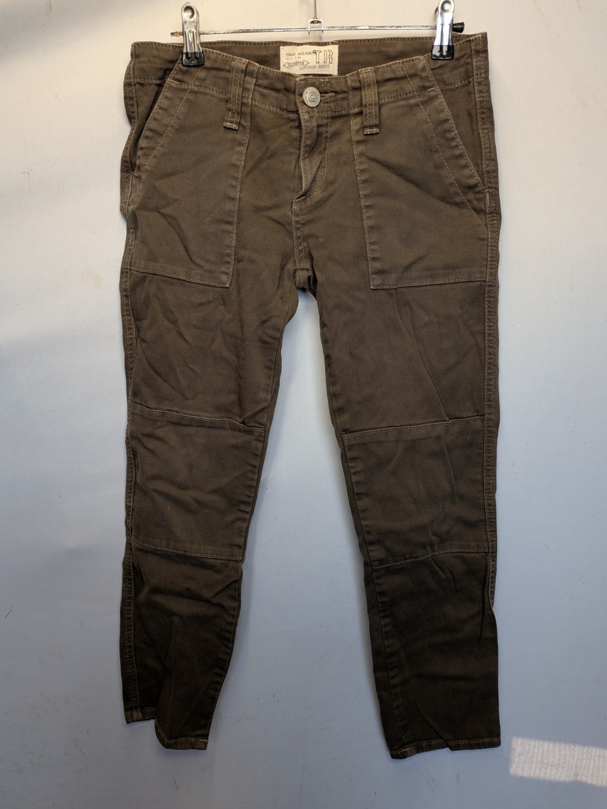 True Religion Size 26 Brown Denim Military Jeans 6304