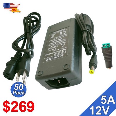 10~50 Pack 12V 5A Switching Power Supply Ac/Dc Transformer Us Stock For CCTV