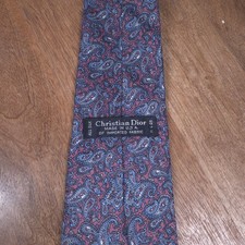 Vintage Christian Dior Neck Tie Men's 3.25x56 Paisley Silk Handmade Made In USA