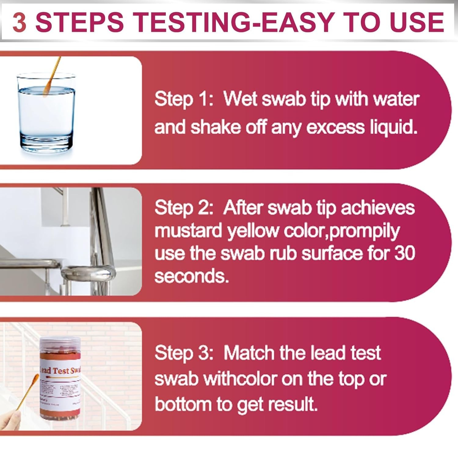 Lead  Kit Swabs 30 Pack Instant Results Home Lead Detection for Surfaces