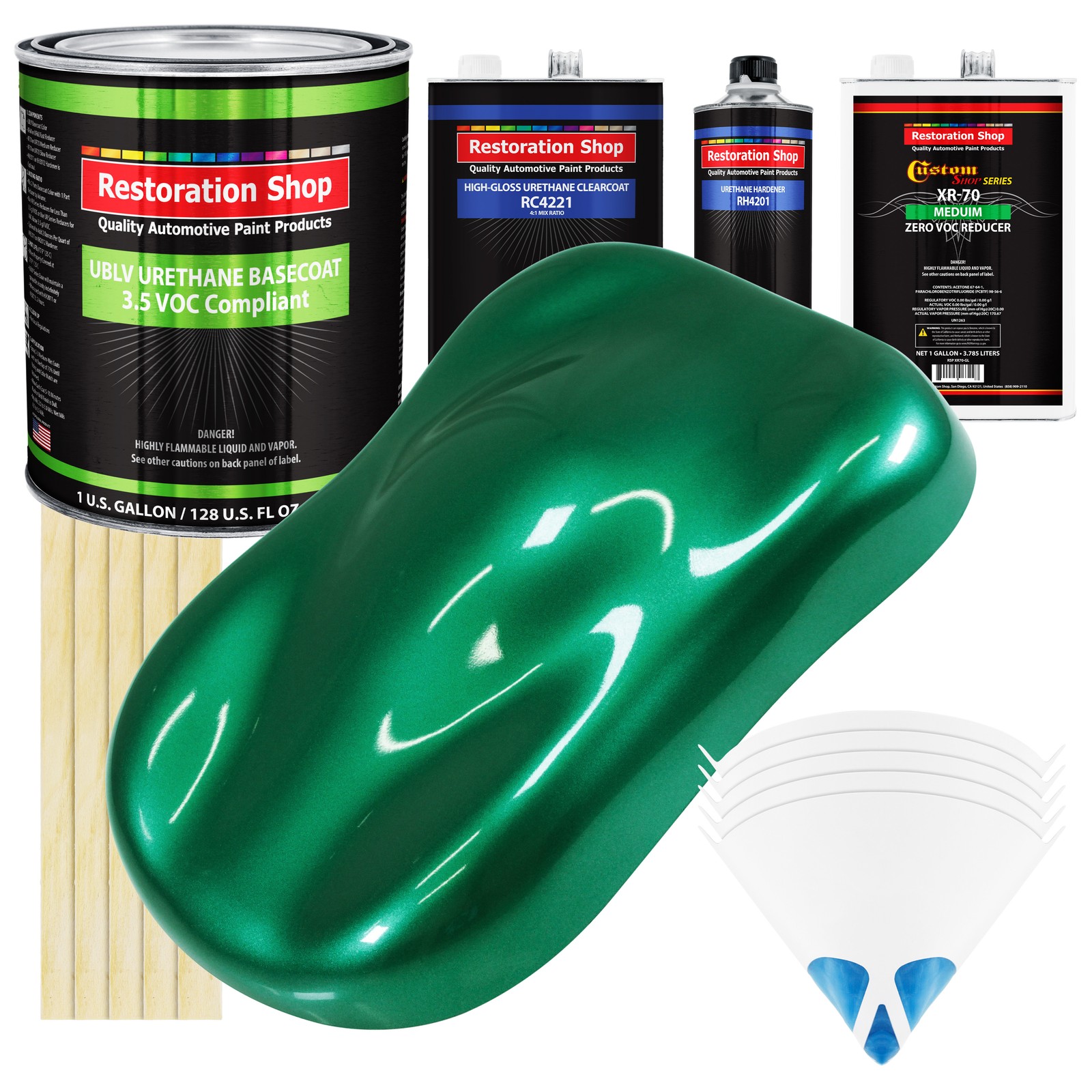 Rally Green Metallic Gallon Kit Low VOC URETHANE BASECOAT Car Auto Paint Kit