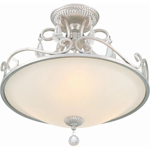 Crystorama 5010-OS-CL-MWP Ashton Semi-Flush Mount Olde Silver - Picture 4 of 7
