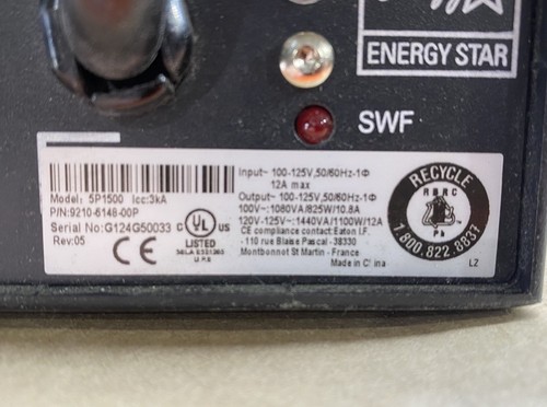 Eaton 5P 1440VA 1100W 120V Line Interactive External UPS Tower 5P1500 Parts Only - Picture 4 of 4