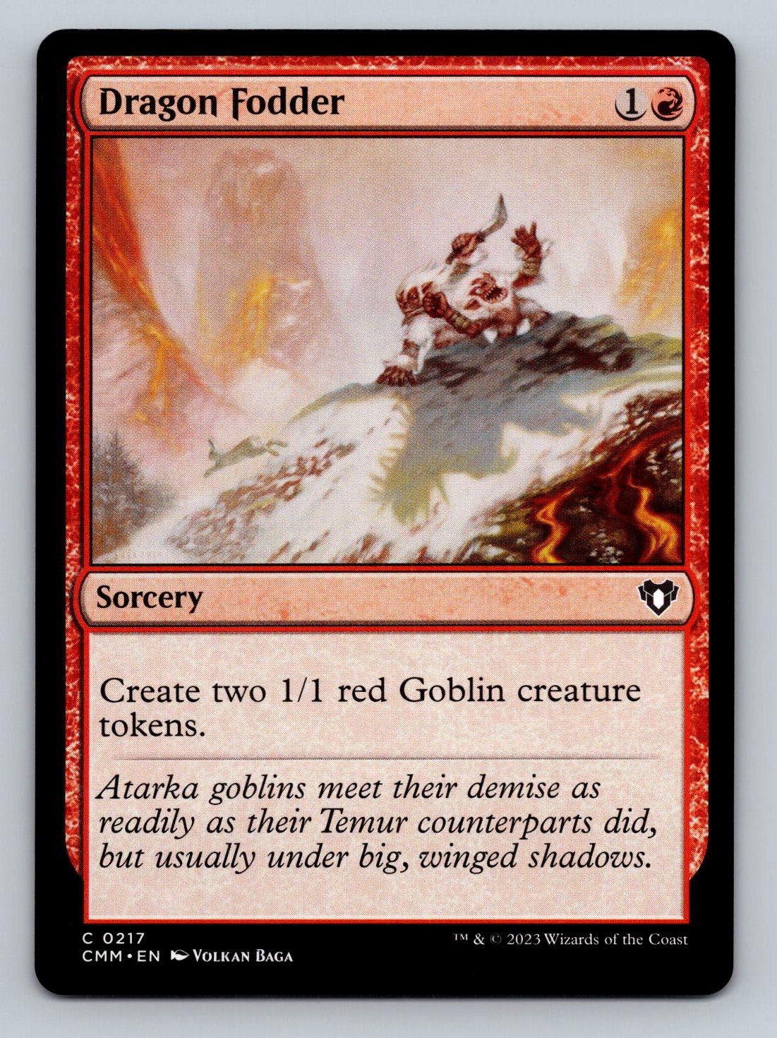 Dragon Fodder 217 Common Commander Masters Magic: The Gathering Near Mint