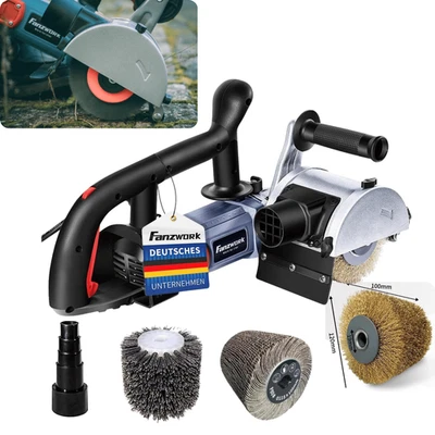 FANZWORK Satiniermaschine Bürstenschleifer Walzenschleife Nylon+Papier+Stahldrahtbürste