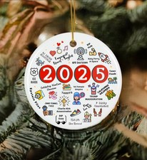 2025 Year to Remember Review Ceramic Christmas Ornament Major Notable Events