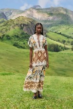 NW AUTH FARM RIO Mixed Snake Garden Maxi Dress Sz LARGE L Free Ship