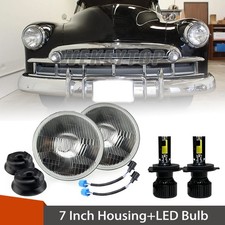 For 1949-1951 1952 Chevy Styleline Deluxe Pair 7 Inch Round Headlights Hilo H4 For 1949-1951 1952 Chevy Styleline Deluxe Pair 7 Inch Round Headlights Hilo H4