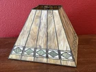 Vtg Tiffany Style Stained Slag Glass Lamp Shade 9” Tall