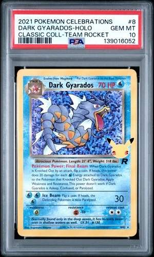 2021 POKEMON CELEBRATIONS CLASSIC COLL #8 DARK GYARADOS-HOLO PSA 10
