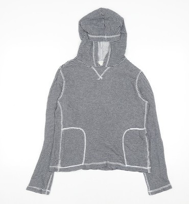 J.Crew Damen Pullover Hoodie blau weiß gestreift Baumwolle XS