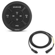 Clarion CMR-10 Round, Marine Wired Remote w/ CMC-RC-6 6 ft 1.83 m Remote Ex...