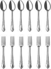 Forks and Spoons 12 Pieces Stainless Steel Cutlery Silverware Flatware Silver