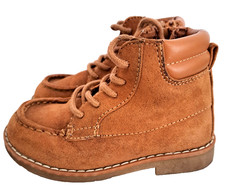 Old Navy Brown Faux Suede Boots Girls / Baby Size 7 Side Zipper Utility Preppy