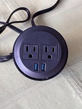 Desktop Power Grommet 3 inch Desk Power Outlet Socket USB Power Strip New