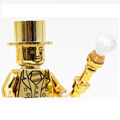 NEW Rare Mr. Gold LEGO Custom Minifigure