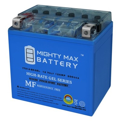 Mighty Max YTX14-BS GEL 12V 12AH Battery for 2003-12 Honda VTX1300S Motorcycle