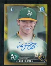 2016 Bowman Chrome Gold Refractor Daulton Jefferies A's RC Rookie AUTO 49/50