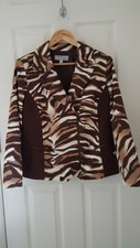 Simonton Says Brown/cream Zebra Jacket Zips Pockets Lined George Simonton Medium