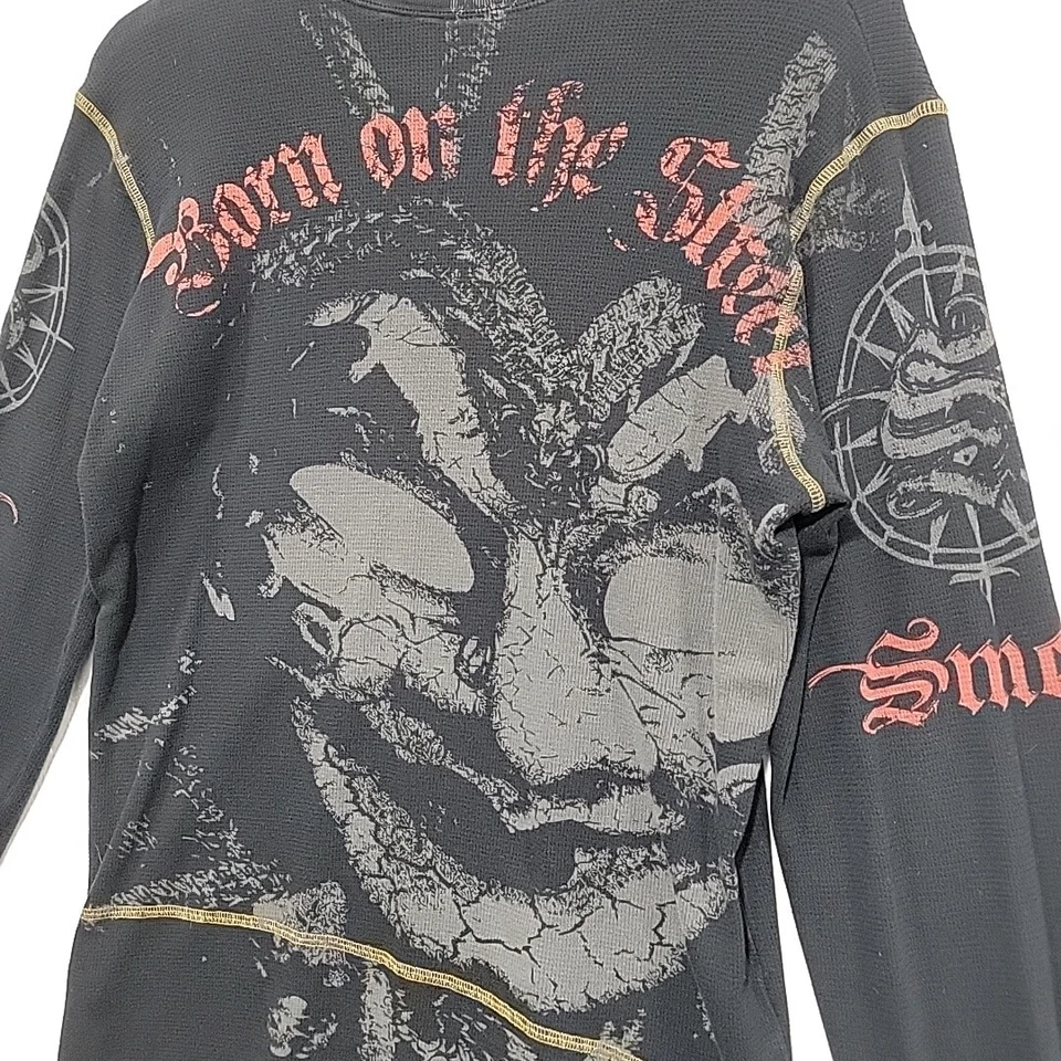 Мужская футболка Y2K Smet Christian Audigier Demon Thermal Размер Large Street Grunge - Изображение 3 из 4