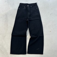 jeans skater vintage stile y2k larghi neri denim gamba larga - taglia 28-38