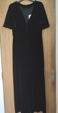 NWT Black Velvet Wide Leg Twist Front Jumpsuit Size 8