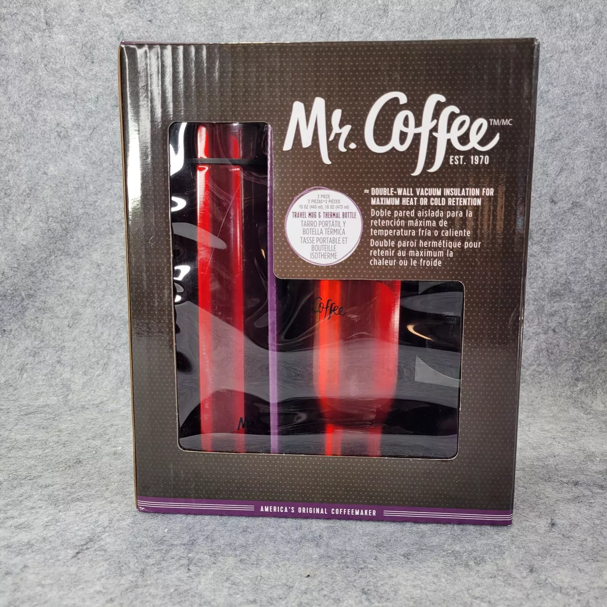 Mr. Coffee 2-Piece Thermal & Travel Mug Set