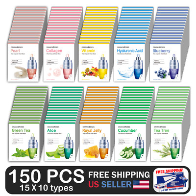 【 Orangeroses 】 150 pcs Vital Ampoule Sheet Mask,Korean Cosmetic ( 15 x 10 type)