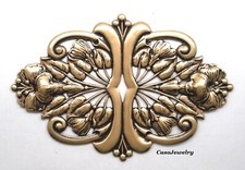  3261 ANTIQUED GOLD ART NOUVEAU BARRETTE COMPONENT - 1 Pc