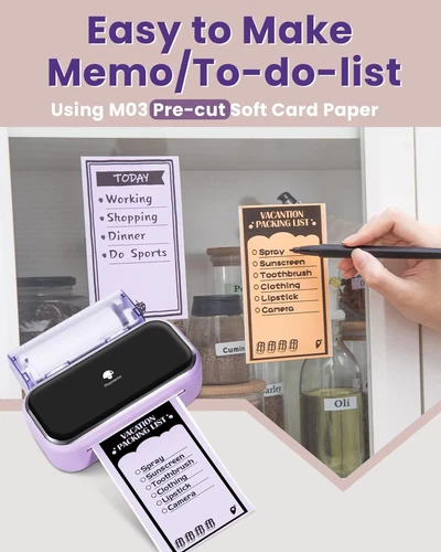 Phomemo M03 Purple Notes Printer Bluetooth Portable Photo Mini Printer Wireless - Picture 6 of 9