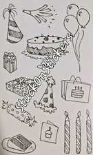  🎁 Grossman's PEN & INK BIRTHDAY Party balloons gift cake Stickers Vintage 2006