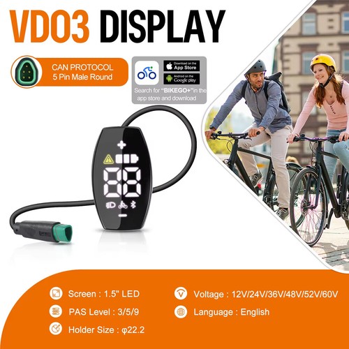 VD03 Bluetooth Navigation CAN Display 9 PAS For BAFANG Electric Bike ...