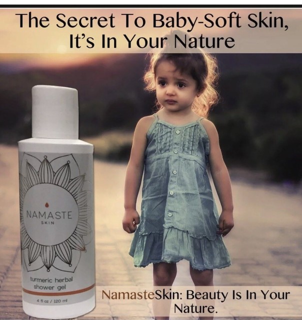 Namaste Skin Turmeric Herbal Shower Gel with Aloe Vera and Tumeric, 120