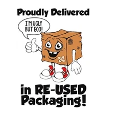 Recycled Packaging Stickers "Im ugly but eco"- 150 Stickers 2" X 2.69"