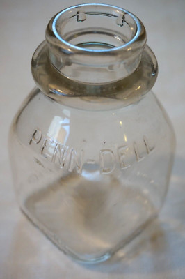 Penn-Dell Glass Milk Bottle Half Pint Stroudsburg PA 1964 square