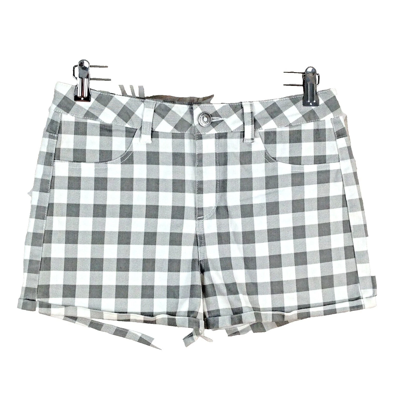 SO Women's Cotton Blend Checked Shorts for Women