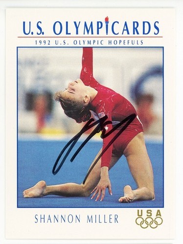 1992 -SHANNON MILLER- GUARANTEED Signed/Autograph/Auto Impel US Olympics Card
