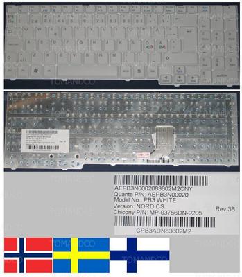 Clavier Complet QWERTY UK Blanc Pour Packard Bell EasyNote SB88 – Réf. AEPB3E00020, MP-03756GB-9205 (Neuf, Ouvert)