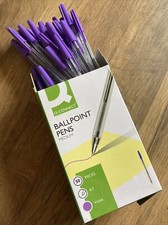 Q Connect 0.7mm Medium Point Voilet Ballpoint Pens ( PKT 50 PENS ) KF11497 B/NEW