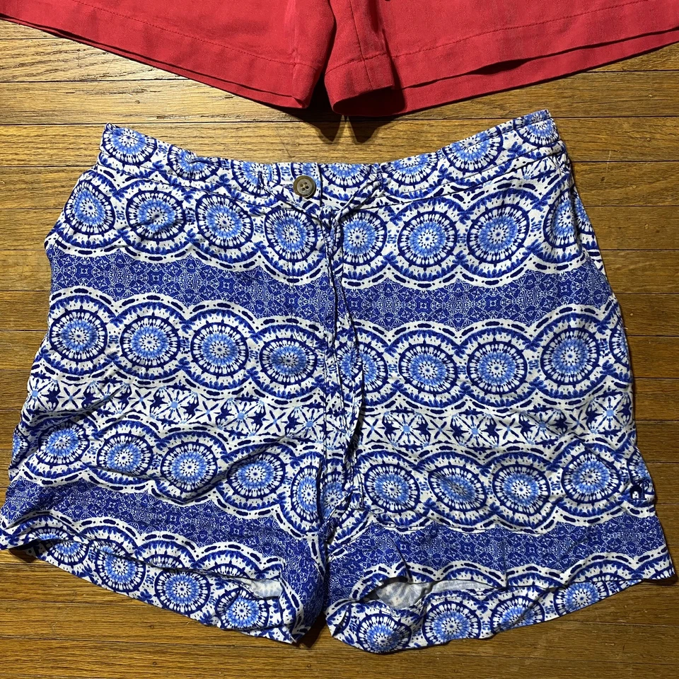 Pantalones Cortos Caribbean Joe Talla Pequeña Lote de 2, Cintura Elástica Rojo y Azul Pantalones Cortos 2 Unidades Foto 4 de 4