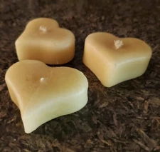 NEW Beeswax Mini Floating Heart Candles, set of 3, 2" Votives